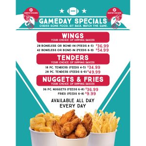 Takeout Flyer - Gameday Specials